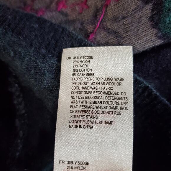 White Stuff Embroidered Floral Knit Wool Cashmere Sweater Midi Dress Size 10 - Picture 9 of 11